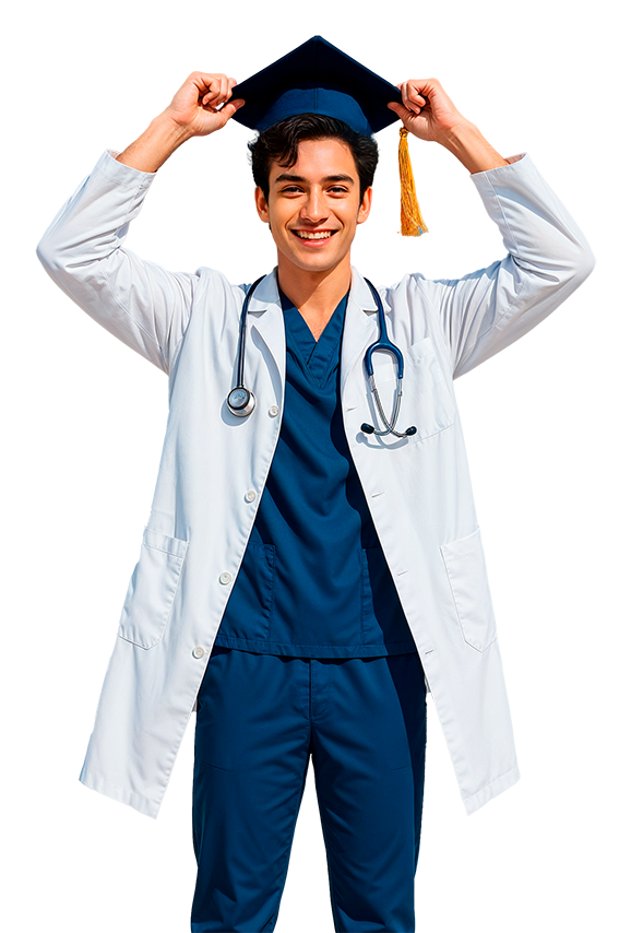 Chico graduado feliz
